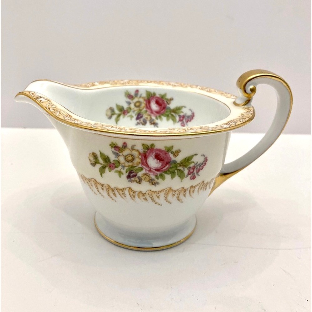 VTG Noritake Lavegas 620 Creamer Japan‎ Flower Design Gold Rim